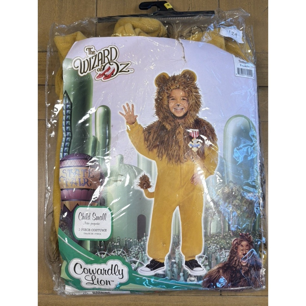 The Wizard Of Oz Cowardly Lion Costume Kid's Small 6-8‎ Zipsters Halloween Plays